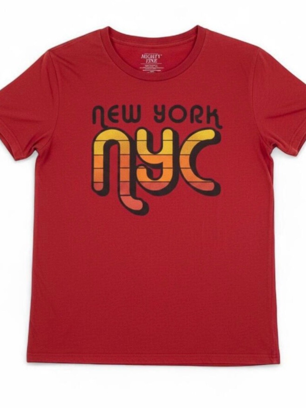 Mighty Fine Retro Red Graphic T-Shirt Womens Small